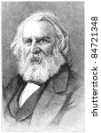 Henry Wadsworth Longfellow (1807-1882), American poet and educator. Engraving from Harper