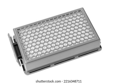 Hepa Filter Isolated On White Background. Hepa Vacuum Cleaner Filter.