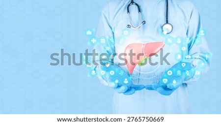 Hepatologist physician shows liver function. Detailed hepatology evaluation for early screening, preventive hepatic health diagnosis. Modern medicine and professional clinical consultation. Isolated.