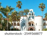 Hepner Hall housing School of Social Work, symbol of San Diego State University, California, USA