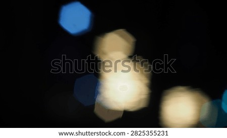 Heptagonal Bokeh Lights on Dark Background