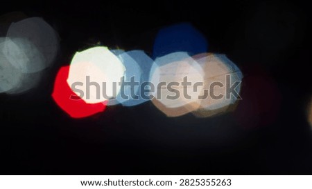 Heptagonal Bokeh Lights on Dark Background
