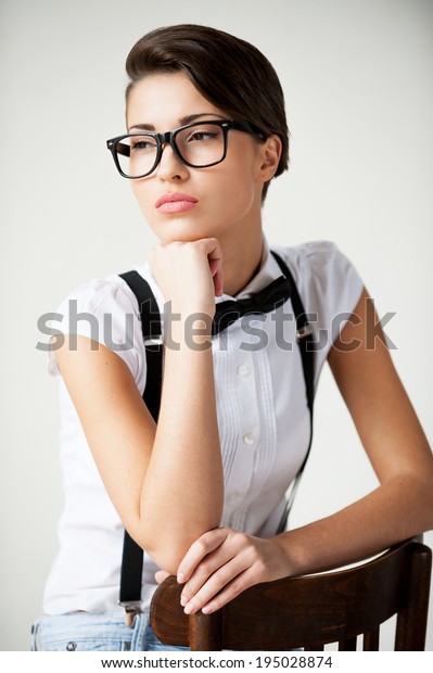 Her Own Style Thoughtful Young Short Stock Photo Edit Now 195028874