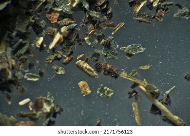 Herb repertory (dry vulnerary plants), officinal mixture for herbal tea. Mixture Melissa officinalis (extreme close up). Means of folk medicine, pharmacy - Shutterstock ID 2171756123