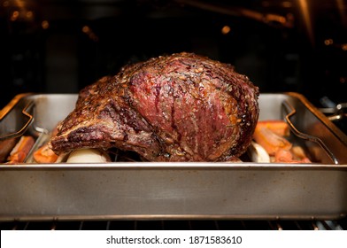 Herb And Spice Rubbed Beef Rib Roast Fresh From The Oven