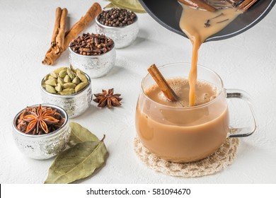 Herb tea with milk of Chai India