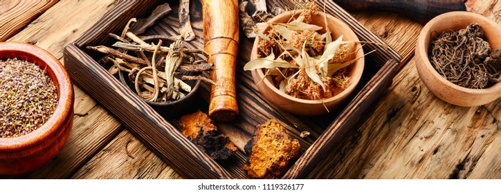 Herbal medicine,medicinal herbs and herbal medicinal root.Natural herbs medicine.Chinese herbal medicine
