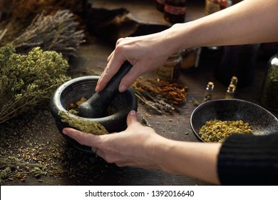 Herbal oils and natural medicines. Herbal medicine and alternative medicine..