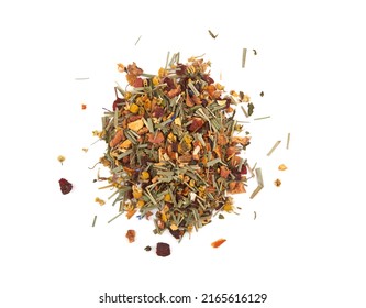 Herbal Tea With Berries On White Background