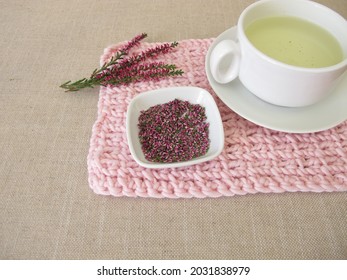 Herbal tea from dried heather flowers