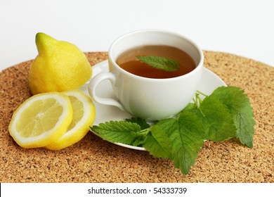 Lemon Balm Teacup Beverage Medical Cup Flower Flu Drink Health Healthy Herb Herbal Liquid Medicinal Medicine Morning Breakfast Plant Therapy Yellow Relax Relaxation Nature Natural Nobody Horizontal Bilder Stockfoton Och