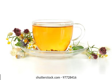 Herbal Tea On White Background