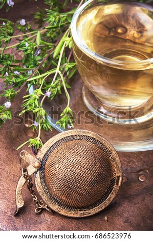 Foto Bild Kräutertee, Fencheltee, im Teebeutel