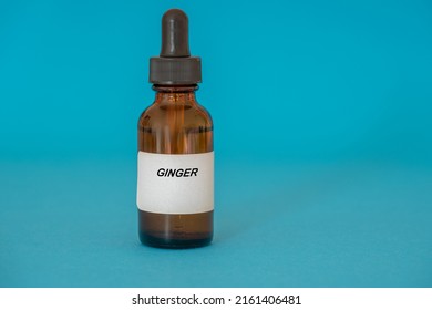 Herbal Tincture In A Glass Vial Ginger