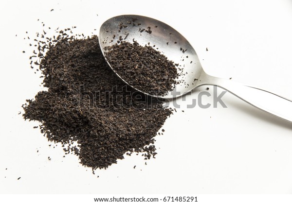 Herbs Green Tea Leaves Crushed Isolated Stock Photo Edit Now 671485291