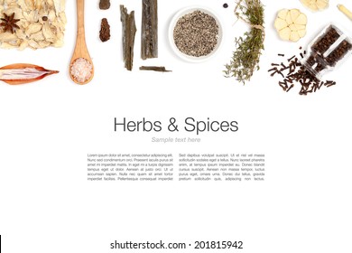 Herbs And Spices On White Background