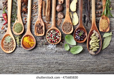 Herbs Spices On Wooden Board Stock Photo 400420042 | Shutterstock