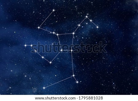Hercules constellation in night starry sky