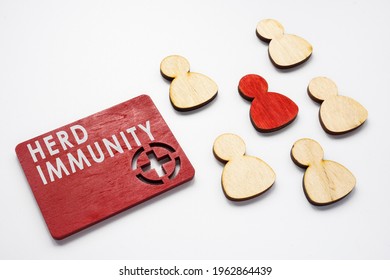 Herd Immunity Concept. Red Plate With Stethoscope.