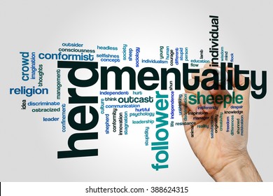 Herd mentality concept word cloud background