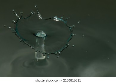 Here is a picture of water drop collision on grey background.