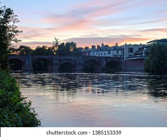 Hereford Old Bridge At Sunset