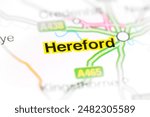 Hereford. United Kingdom on a map