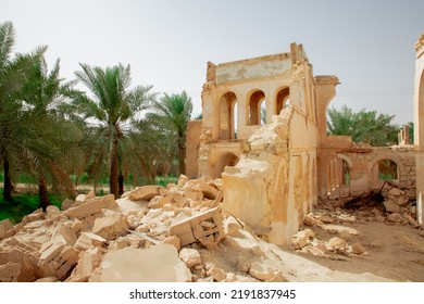 Heritage Architectural Depiction Of Al-Fakhriya Palace In The Kingdom Of Saudi Arabia In Al-Ahsa Governorate, Which Was Inhabited In The Past By Prince Abdullah Bin Jalawi Al Saud