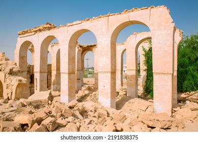 Heritage Architectural Depiction Of Al-Fakhriya Palace In The Kingdom Of Saudi Arabia In Al-Ahsa Governorate, Which Was Inhabited In The Past By Prince Abdullah Bin Jalawi Al Saud