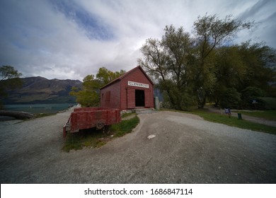 Heritage Building From 19th Century Built During The Gold Rush Era In Glenorchy Near Queenstown, Otago, South Island, New Zealand