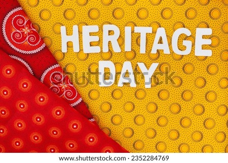  Heritage Day South Africa. Braai Day written in white letters with iconic South African printed 