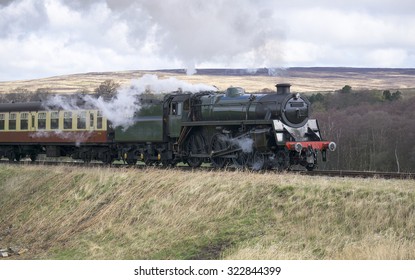 Heritage Railway Steam Engine Pulls Passenger Service Uk