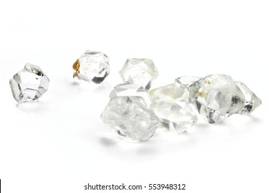 Herkimer Diamonds Isolated On White Background