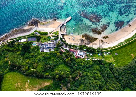 Herm island has an incredible landscape view. Image taken from above. 