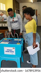 Hermanus, South Africa. Dec 2019. South Africa's National Geomagnetic Research Facility, National Space Agency In Hermanus Western Cape, College Students Experiment With A Steady Hand Game.