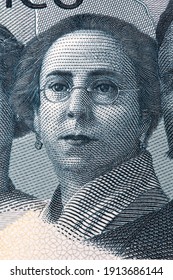 Hermila Galindo a portrait from Mexican money