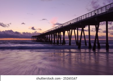 Hermosa Beach pier at sunset.