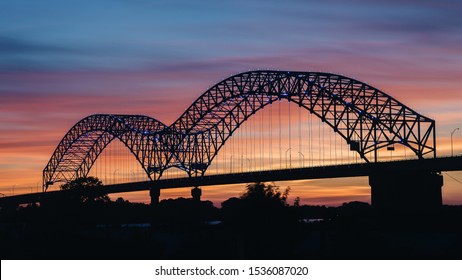 The Hernando De Soto Bridge In The Dusk