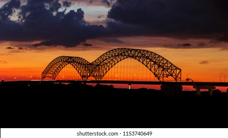 Hernando-Desoto Bridge In Memphis, TN At Sunset