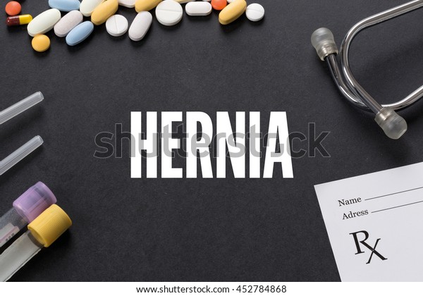 Hernia Written On Black Background Medication Stock Photo 452784868 ...