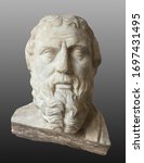 Herodotus. Bust of ancient greek historian.