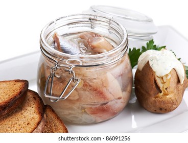 Herring Salt Fillet In The Glass Jar