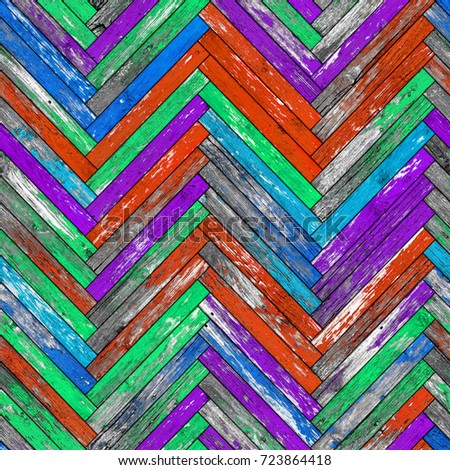 Herringbone parquet. Seamless floor texture. Wood floor pattern. Multicolor 