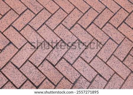 Herringbone paving pattern in close up