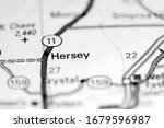 Hersey. Maine. USA on a map