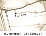 Hersey. Michigan. USA on a map