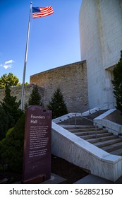 Hershey, PA - August 22, 2016: The Distinctive Round FounderÃ¢??s Hall Building At The Milton Hershey School.