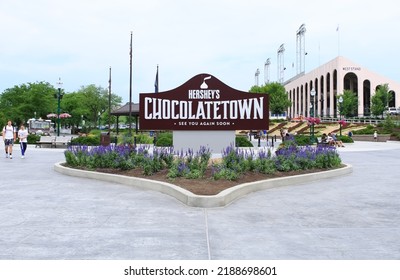 Hershey, Pennsylvania United States - June 15 2022: A Sign In The Theme Park