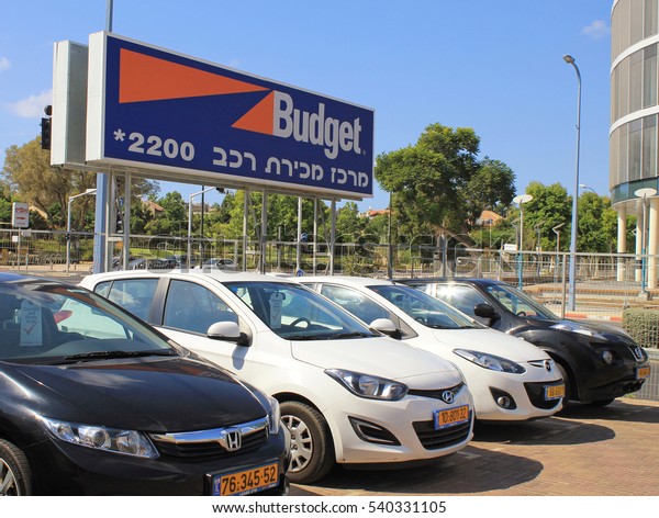 HERZLIYA, ISRAEL - AUGUST 25, 2015: Budget car\
rental in Herzliya, Israel. Budget is an American car rental\
company founded in\
1958