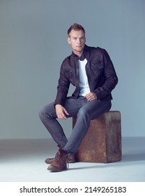 Hes Got Style With Rugged Good Looks. Studio Portrait Of A Fashionably Dressed Young Man.